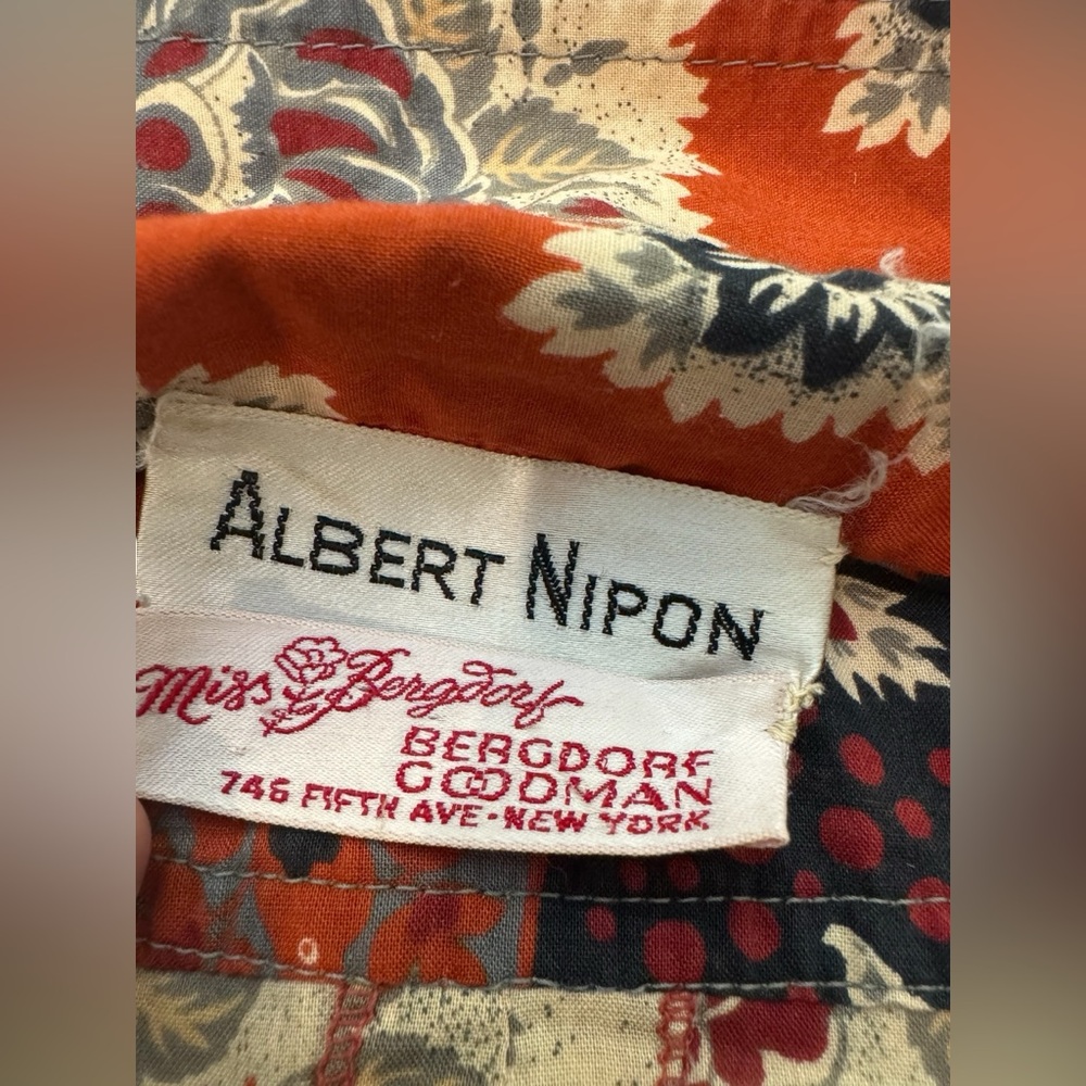 Albert Nipon Vintage Paisley Pleated 70s Midi Dress Size 2 - Picture 14 of 16